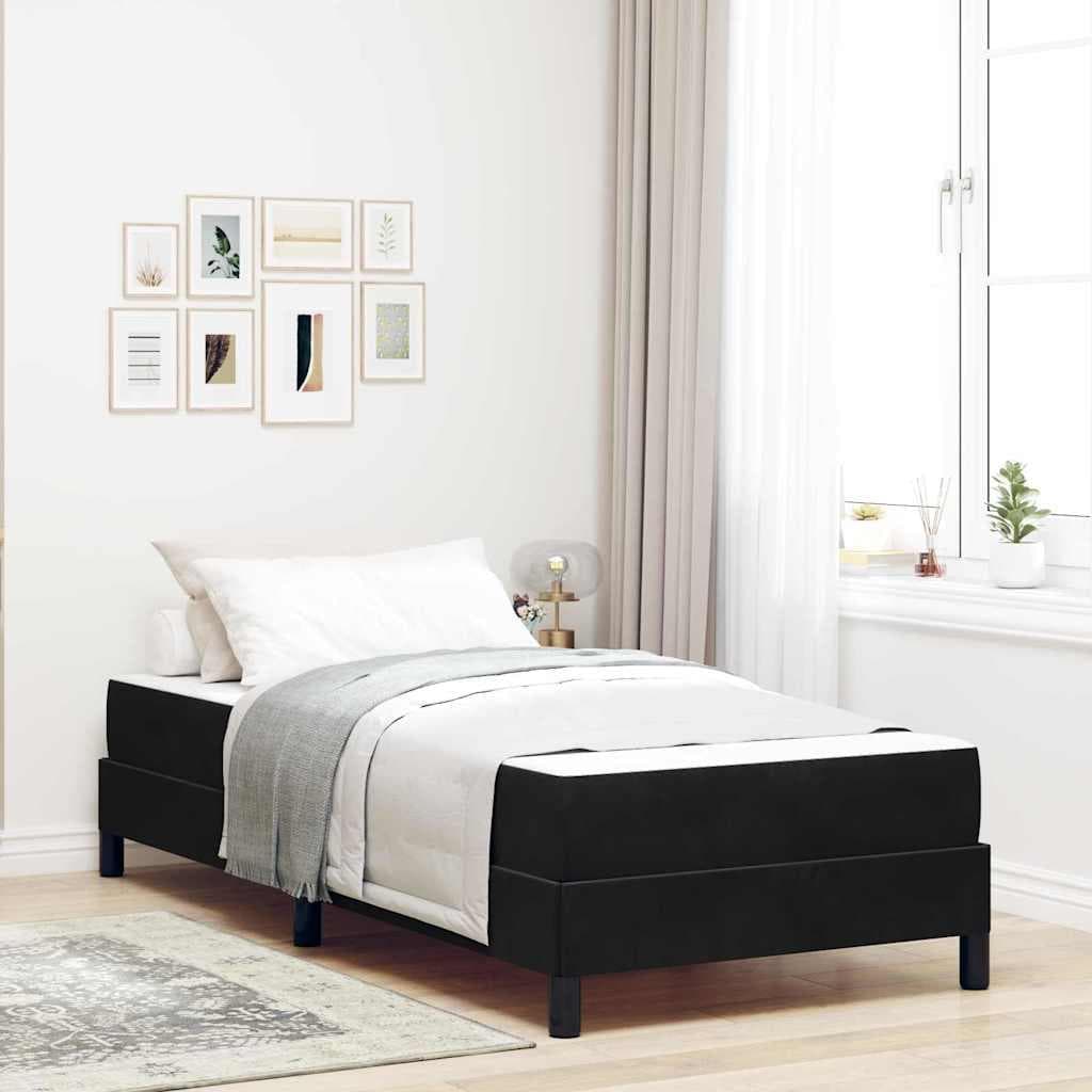 Kontinentalseng med madras sort stof 80 × 220 cm